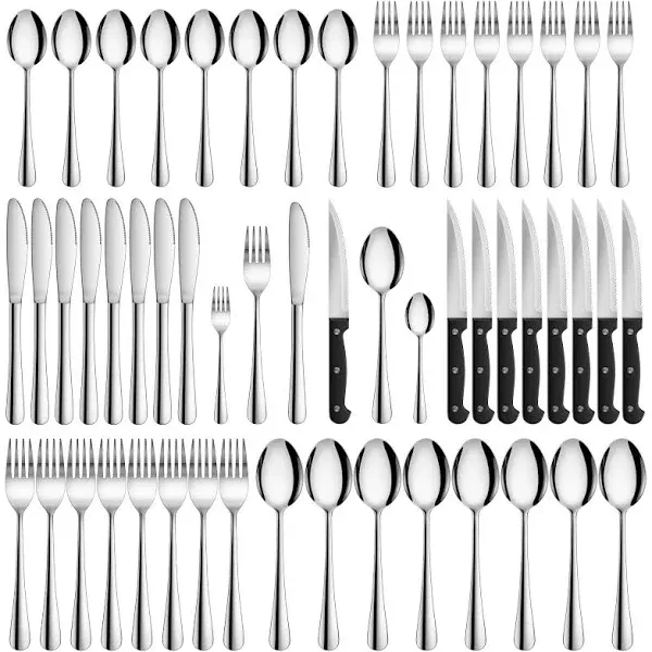 48-Piece Silverware Set with Steak Knives