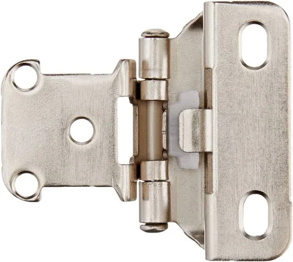 Amazon Basics AB-4015, Satin Nickel, Cabinet Hinges, 1/2 Inch 50 Pieces