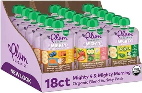 Plum Organics Mighty Morning Organic Toddler Food Variety Pack