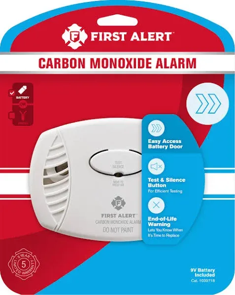 First Alert CO400 Carbon Monoxide (CO) Detector, Battery Operated Alarm, 1-Pack