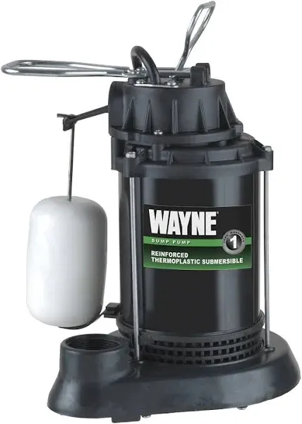 NEW WAYNE SPF33 SUBMERSIBLE PLASTIC USA MADE 1/3 HP WATER SUMP PUMP &amp; SWITCH