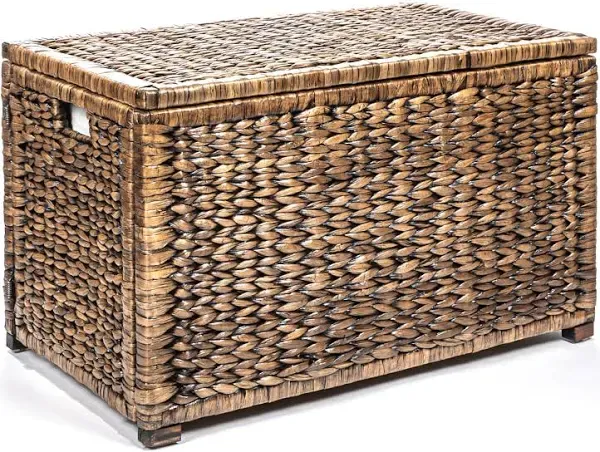 happimess HPM9005A Anada Wicker Weave 30&#034; Storage Trunk, Wooden Frame/Water H...