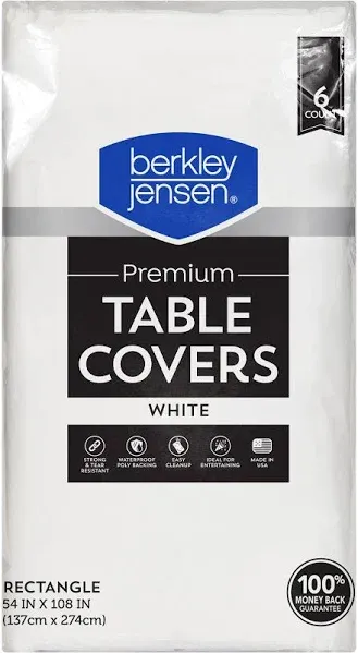 Berkley Jensen White Tablecover 6 ct.