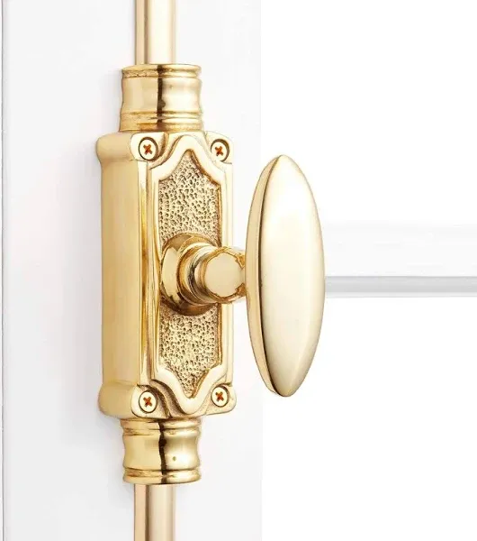 Signature Ironmongery Beaded Door Brass Cremone Bolt Polished Brass Lacquered Up