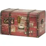 Household Essentials Medium Decorative Home Storage Trunk, Coffee Shop