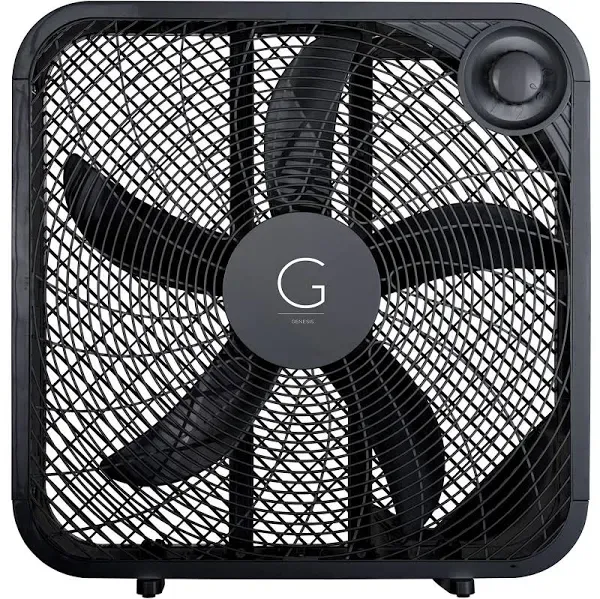 20&#034; Box Fan, 3 Settings, Max Cooling Technology, Carry Handle, Black (G20BOX-...