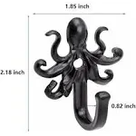 FANYUN 5 Pack Coat Hooks Wall Hooks, Octopus Decorative Wall Mounted Hooks Rusti