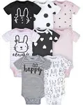 8-Pack Baby Girls Bunny Onesies® Brand Bodysuits