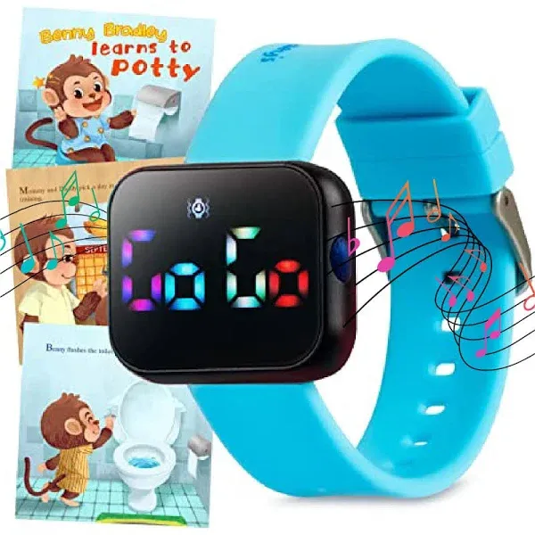 Potty Training Watch for Kids V2 – A Water Resistant Potty Reminder Device for Boys & Girls to Train Your Toddler with Fun/Musical & Vibration Interval Reminder with Potty Training eBook (Butterfly)