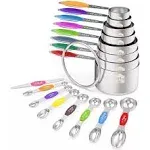 Wildone Stainless Steel Measuring Cups and Magnetic Measuring Spoons Set