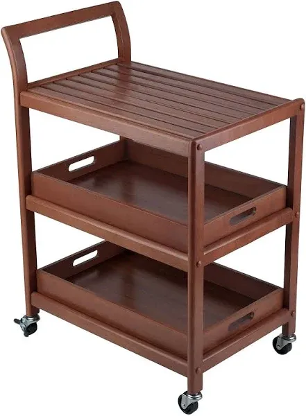 WINSOME WOOD Kitchen Cart 33.27 &#034; H X 24.8 &#034; W, Rectangle Wood Frame In Brown