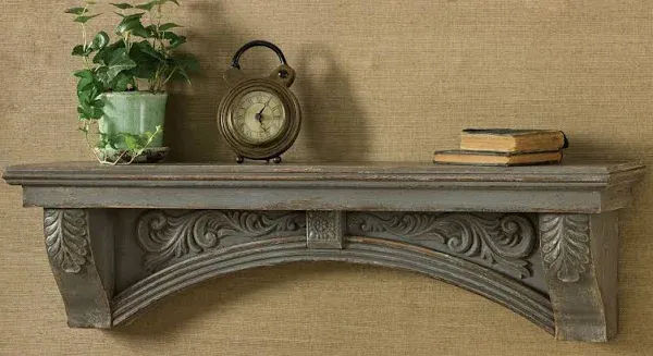 Park Designs Gray Aged Wood Mantle Accent Decorative Wall Shelf