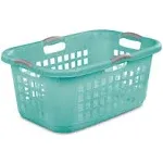 Sterilite Ultra 2 Bushel Plastic Stackable Laundry Basket Bin, Aqua (12 Pack)