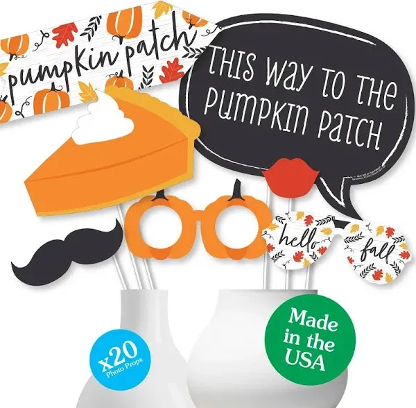 Big Dot of Happiness Fall Pumpkin Photo Booth Props Kit