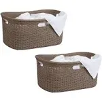 Mind Reader Set of 2 40L Ventilated Laundry Basket Brown