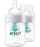 Avent - 2pk Anti-Colic Baby Bottle with Airfree Vent, 4oz, Clear