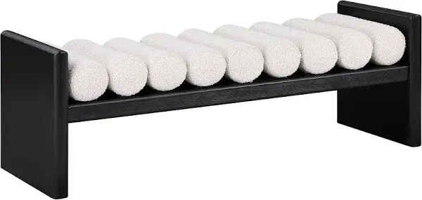 Meridian Waverly Boucle Fabric Bench