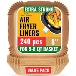 240 Pcs Air Fryer Liners, Disposable Airfryer Paper Liners – Non-Stick and Oil P