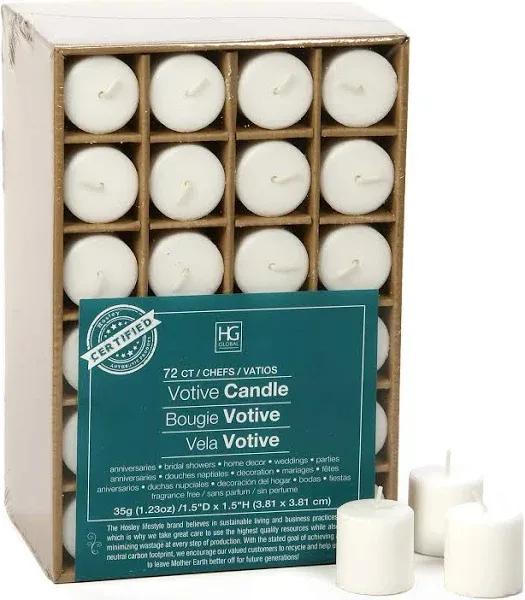 Hosley's Set of 72 Unscented Votive Candles