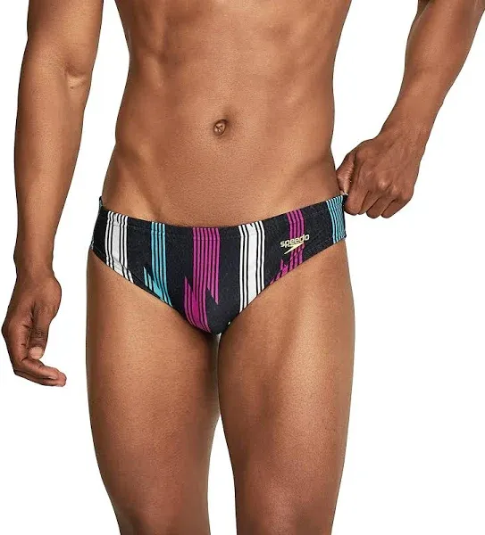 Speedo Men&#039;s PowerFlex Eco Swimsuit Brief Creora Highclo Printed Sz 36 