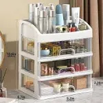 PTBSZCWY Makeup Organizer with 3 Drawers, Cosmetic Display Cases, Makeup Storage Box (3 Drawers)