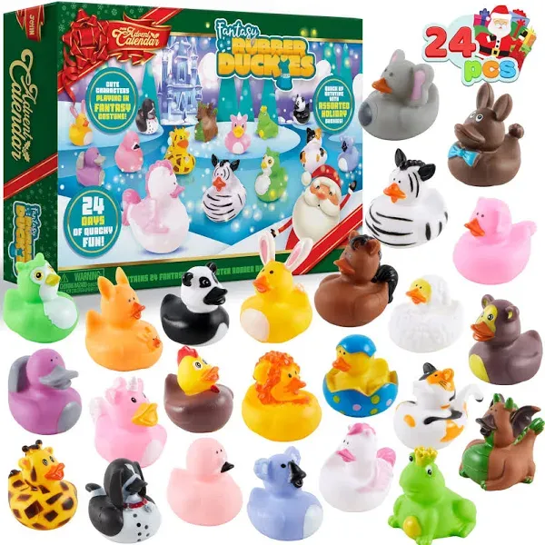  24 Days Christmas Advent Calendar 2024, Rubber Ducks for Boys Girls Kids and 