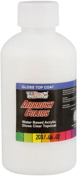 U.S. Art Supply Clear Gloss Topcoat Acrylic Airbrush Paint 8 oz.