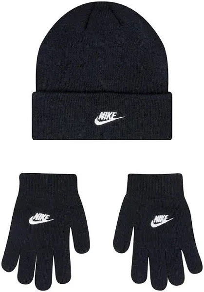 Nike Kids' Nan Futura Beanie Set, Dark Grey Heather