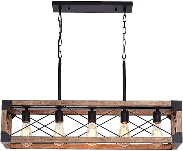 Airposta Kitchen Island Lighting, 33.5-Inch 5 Lights Farmhouse Linear Chandelier