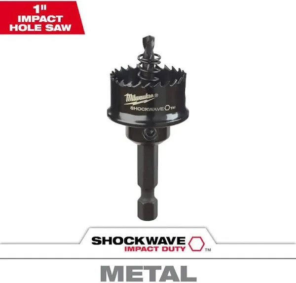 MILWAUKEE SHOCKWAVE Impact Hole Saw 1 Inch Arbored TWN 49-56-9815