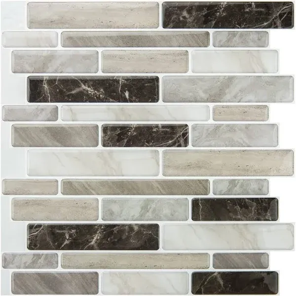 10-Sheet Peel and Stick Tiles, Marble Look Kitchen Backsplash Tiles, 12&#034;x12&#034; ...