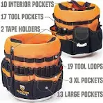 64-Pocket Bucket Tool Organizer Fits 5 Gallon Buckets for Carpenter Construction