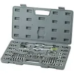 Tap and Die Set, 60-Piece Metric and SAE Standard, Bearing Steel Taps and Dies