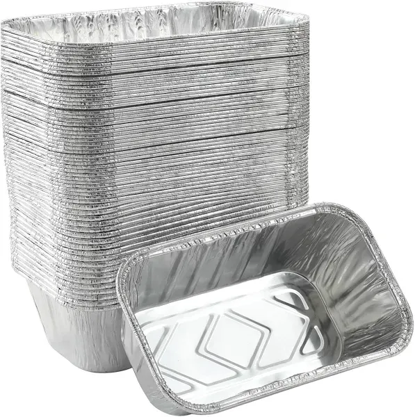 1Lb mini Loaf Pans Heavy Duty Disposable Aluminum Foil Bread Tins 50 Pack