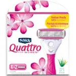 Schick Quattro Ultra Smooth Razor Blade Refills for Women Value Pack, 6 Count (Pack of 1)