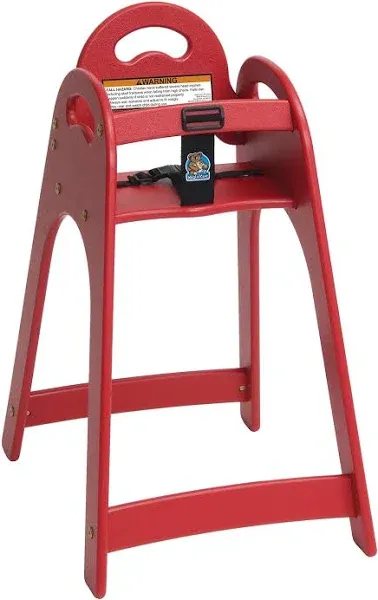 Koala Kare 1/2&#034; Stackable High Chair w/ Waist Strap - Polyethylene, Red