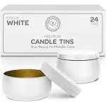 Hearts & Crafts 8-oz White Candle Tins with Lids (24-Pack)