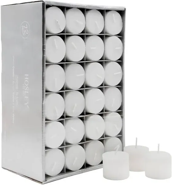 Hosley Set of 72 Unscented White Hand Poured Votive Candles - 8 Hour Burn Time - Ideal for Weddings Birthdays Holidays Special Events Emergency Lighting Spa Aromatherapy Everyday Use