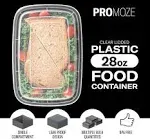 50-Pack Meal Prep Plastic Microwavable Food Containers for Black