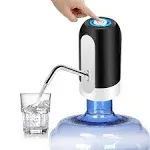 Water Bottle Pump 5 Gallon Electric Drinking Water Pump Portable Water Dispenser USB Charging Water Bottle Pump Water Bottle for Universal 2-5 Gallon Bottle (Black)