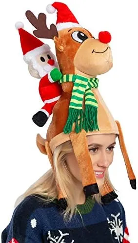 JOYIN Cute and Festive Santa Riding a Reindeer Christmas Hat