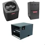 Goodman - 3.0 Ton Cooling - 80k BTU/Hr Heating - Heat Pump + Furnace System - 14.3 SEER2 - 80% AFUE - Horizontal