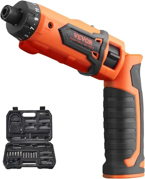 VEVOR Cordless Screwdriver, 8V 7Nm Electric Screwdriver Rechargeable Set with 82 Accessory Kit and Charging Cable