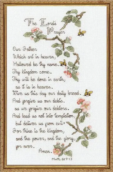 5-1/2"X10" 14 Count - The Lord's Prayer Counted Cross Stitch Kit