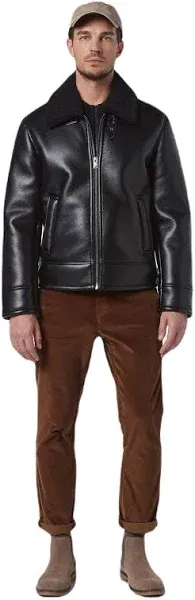 Andrew Marc Men's Cadman Faux Shearling Pilot Jacket