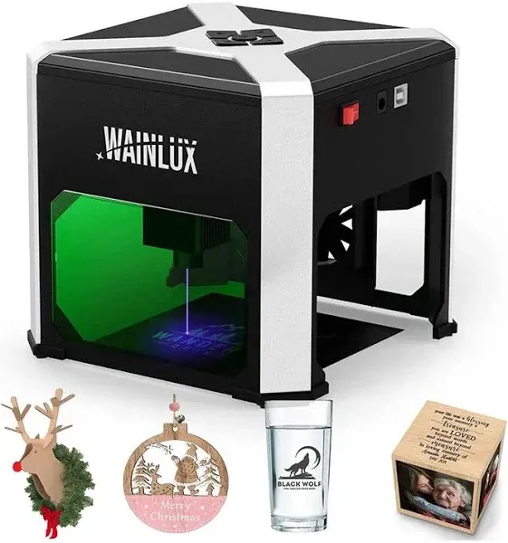 Laser Engraver WAINLUX K6 Pro, 3000mW Laser Engraving Machine, 0.05mm Accuracy, BT Connection Portable Mini Laser Cutter Engraver Tool for Wood