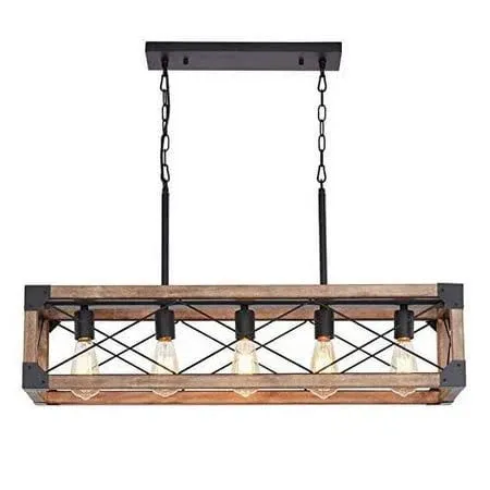 Farmhouse Kitchen Island Lighting, 5-Light Dining Room Light Fixture, Farmhou...