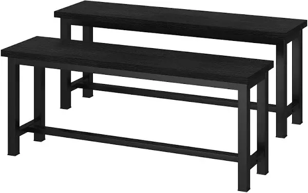 DKLGG Dining Benches, 39 inch Kitchen Benches, Pair of 2 Table Benches for Kitchen, Living Room, Bedroom, Industrial Style Entryway Bench Dining