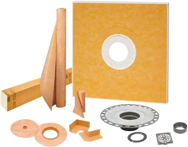 Kerdi-Shower-Kit, 48 inch x 48 inch / PVC STN Steel