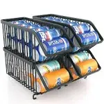 4 Pack Stackable Soda Can Organizer for Refrigerator, Can Holder Dispenser